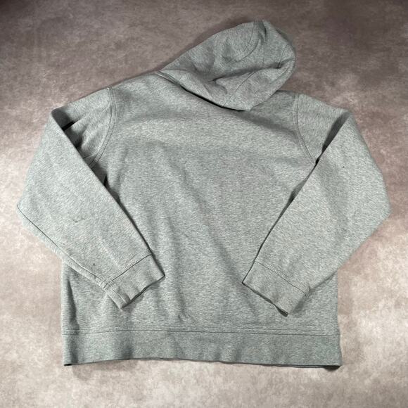 Nike Embroidered Swoosh Logo Grey Pullover Hoodie - Picture 2 of 7